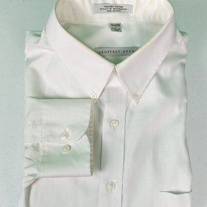 Geoffrey Beene Mens Long Sleeve Button Down White Dress Shirt
